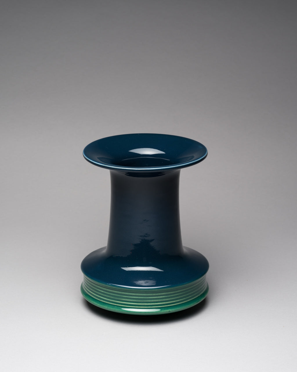 Plus Blue–Green Porcelain Vase – Tapio Wirkkala for Rosenthal, 1960s–1970s