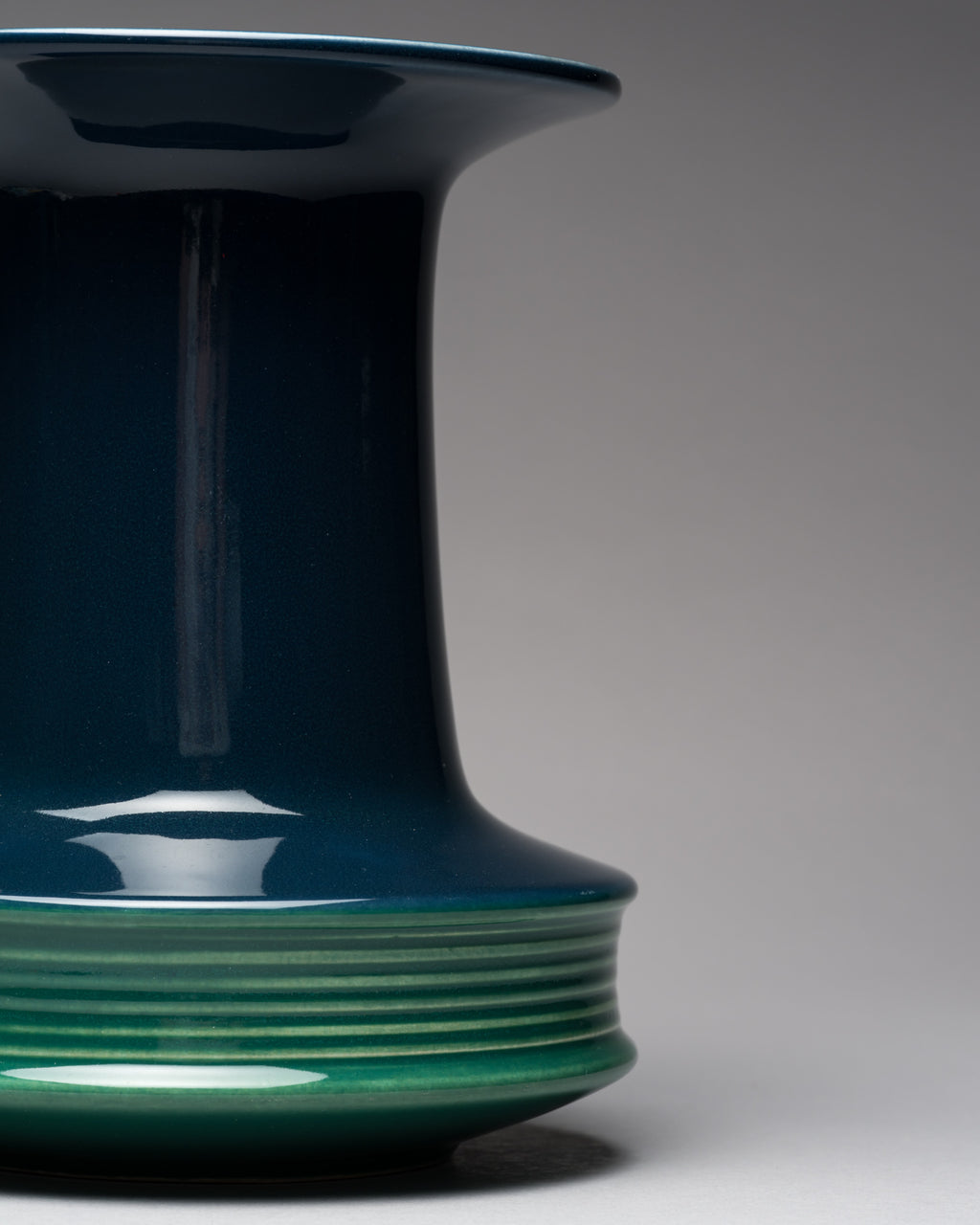 Plus Blue–Green Porcelain Vase – Tapio Wirkkala for Rosenthal, 1960s–1970s