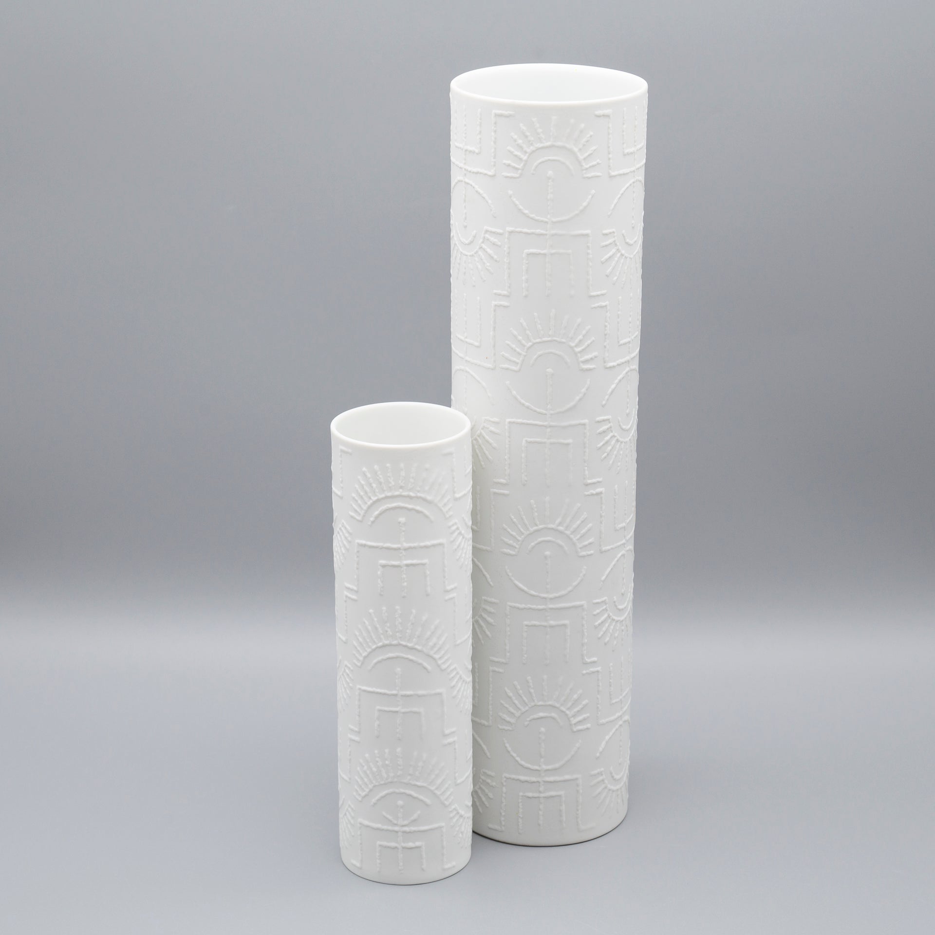 “Tribal” Porcelain Vase Duo – Cuno Fischer for Rosenthal, 1960s
