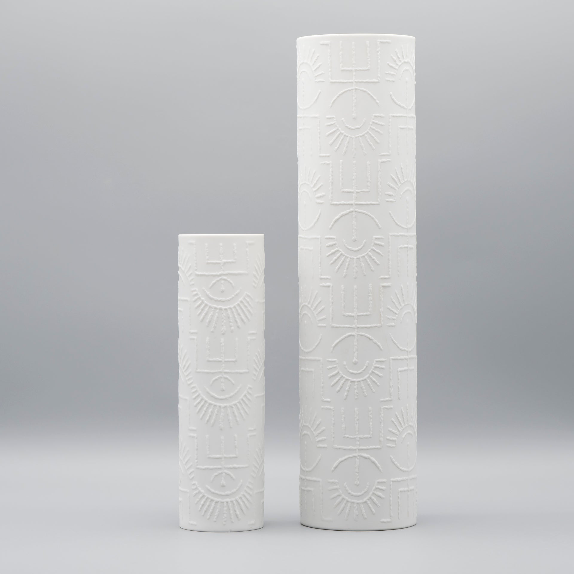 “Tribal” Porcelain Vase Duo – Cuno Fischer for Rosenthal, 1960s