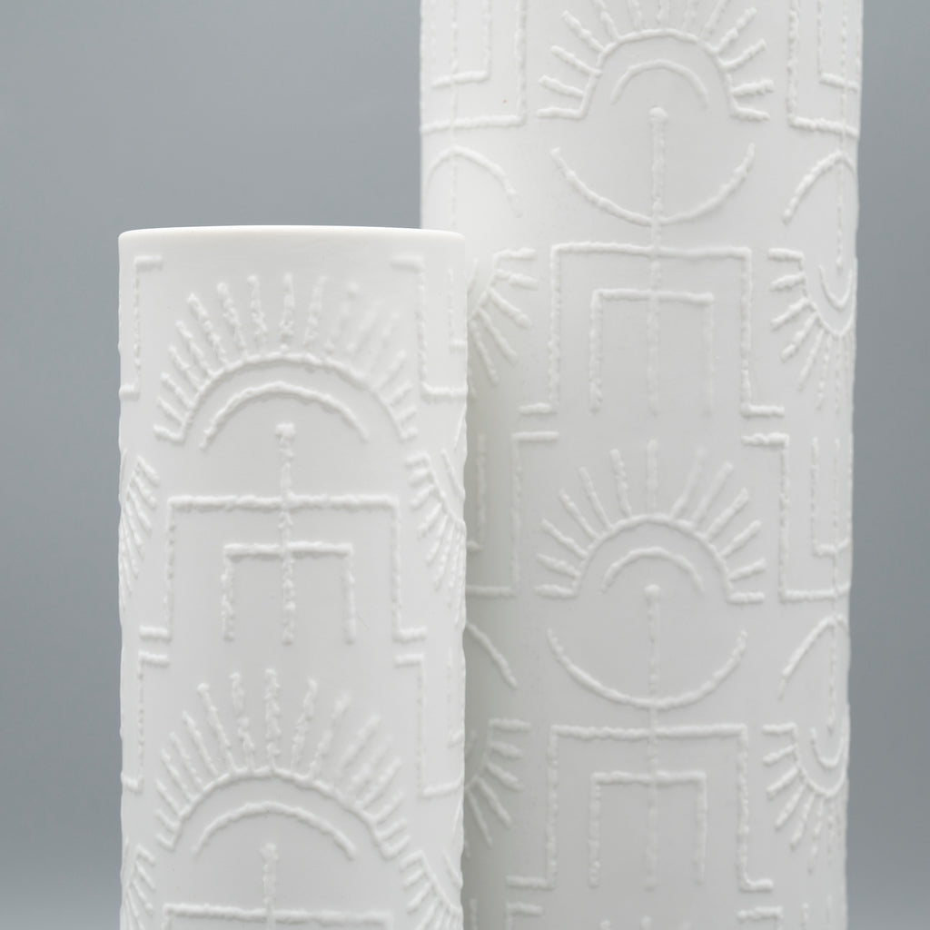 “Tribal” Porcelain Vase Duo – Cuno Fischer for Rosenthal, 1960s