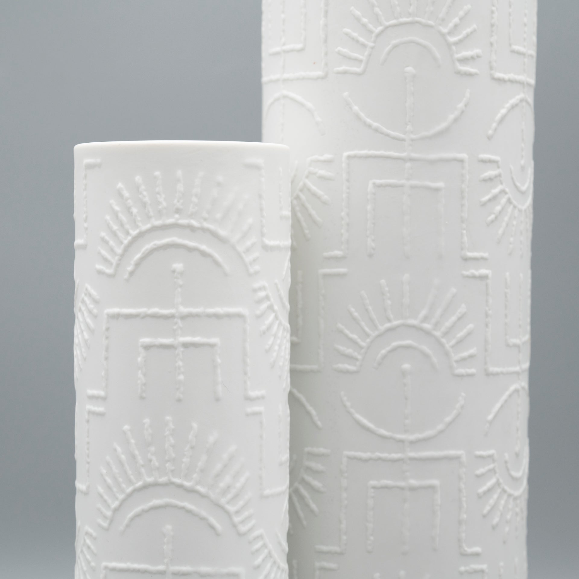 “Tribal” Porcelain Vase Duo – Cuno Fischer for Rosenthal, 1960s