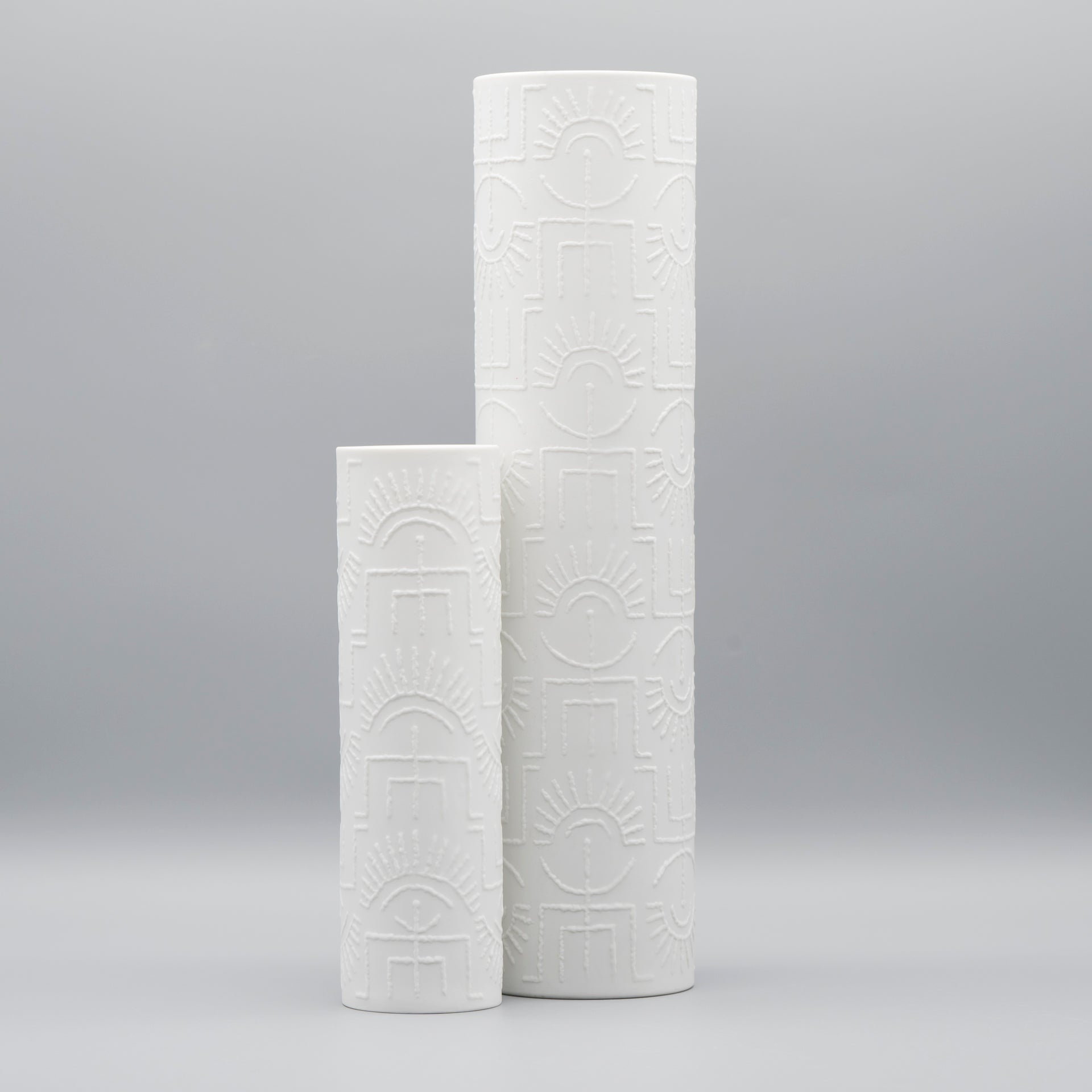 “Tribal” Porcelain Vase Duo – Cuno Fischer for Rosenthal, 1960s
