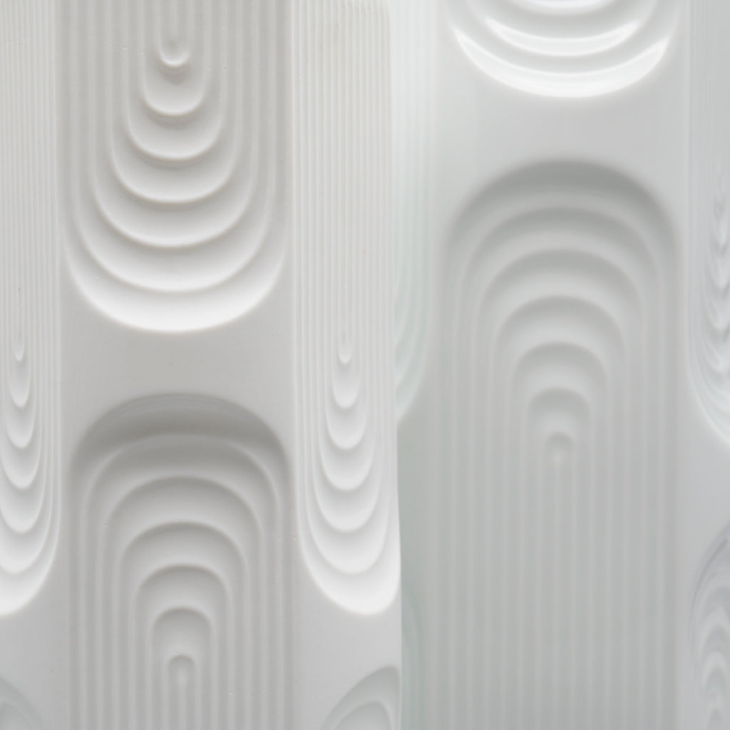 Op-Art Porcelain Vase Duo - Manfred Frey for AK Kaiser, 1970s