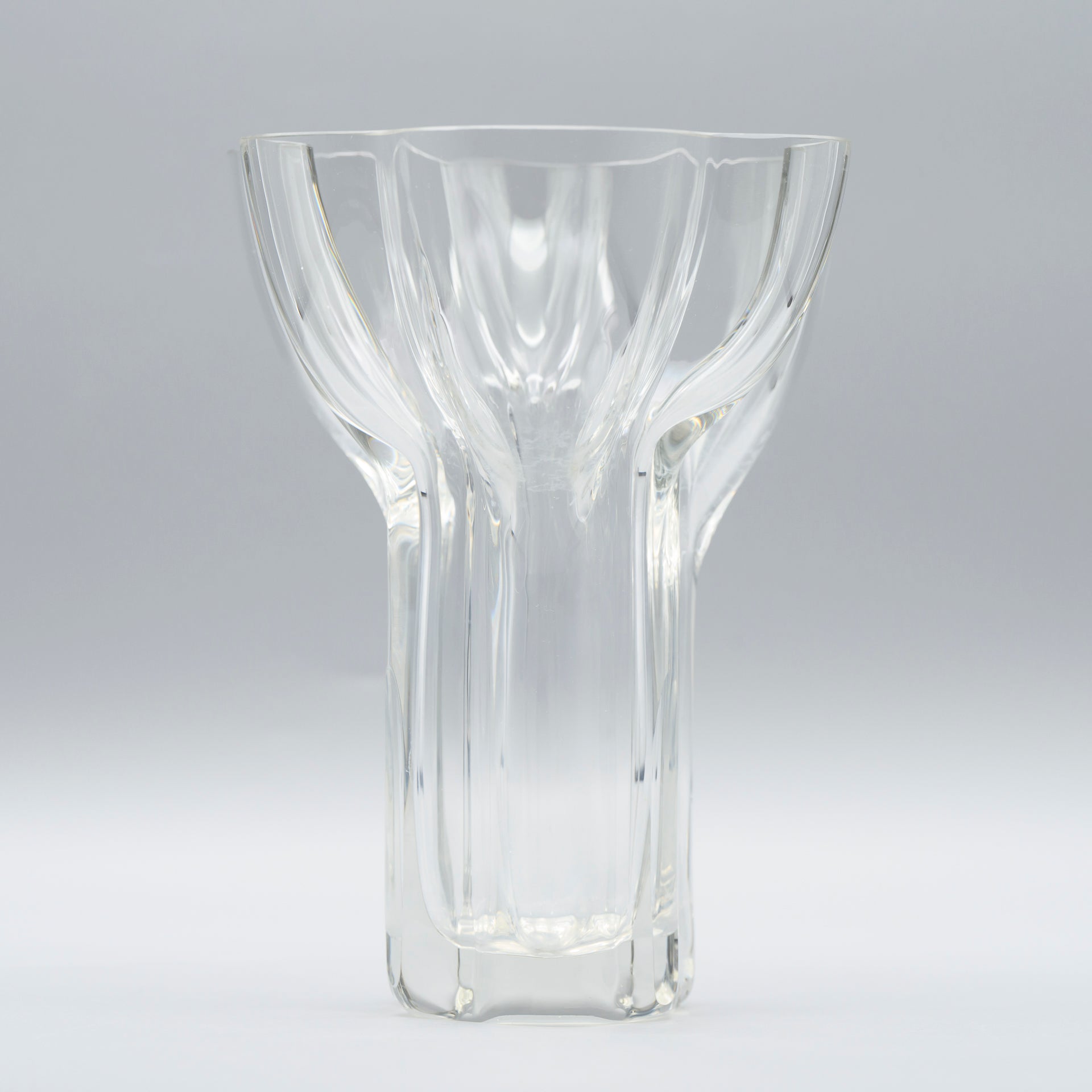 Clear Glass Fluted Vase - Tapio Wirkkala for Rosenthal, Mid-20th Century