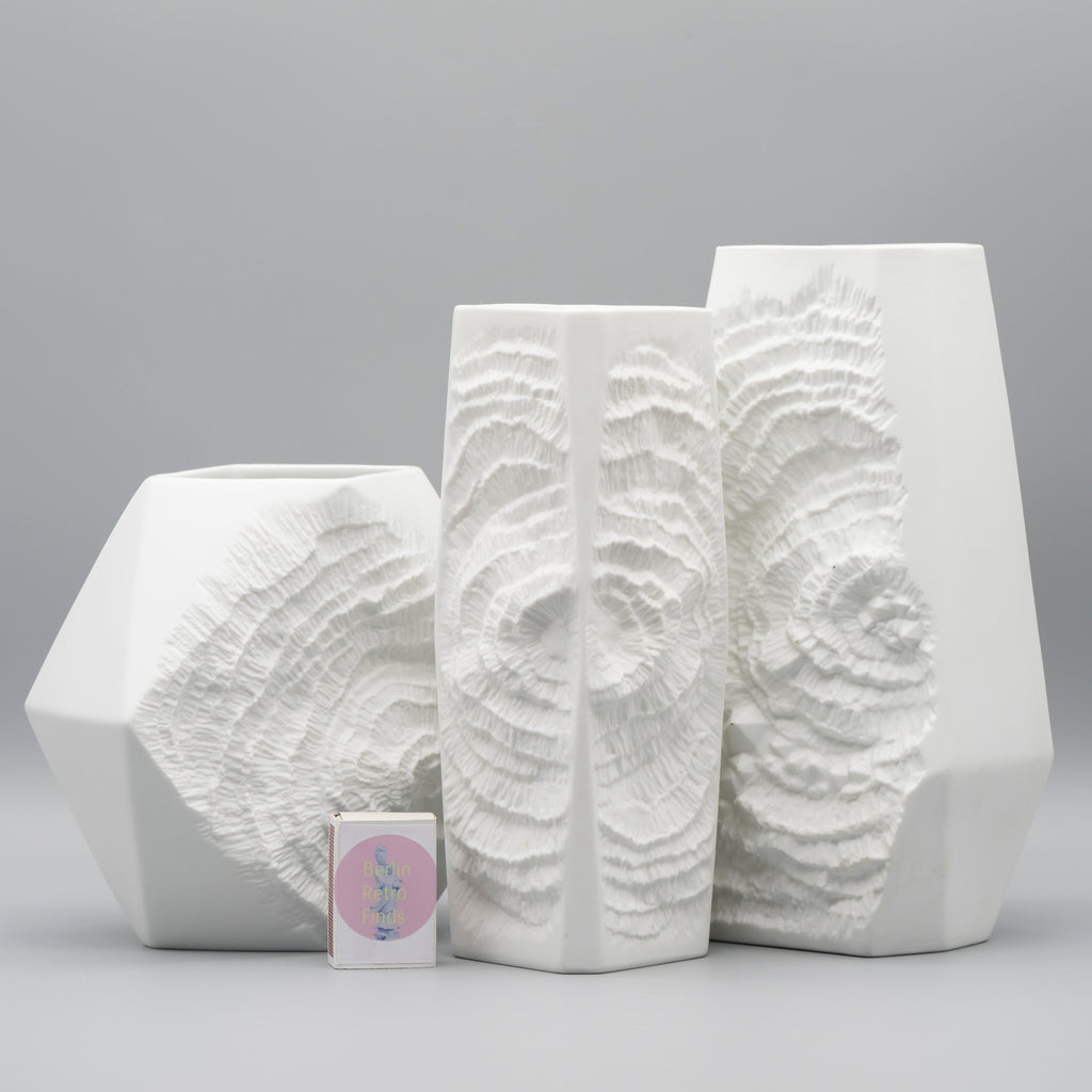 Fossil-style Vase Trio – Manfred Frey for AK Kaiser, 1970s