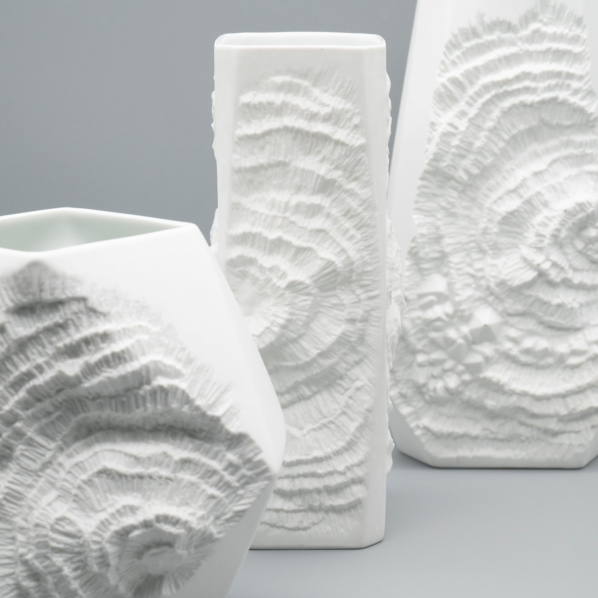 Fossil-style Vase Trio – Manfred Frey for AK Kaiser, 1970s