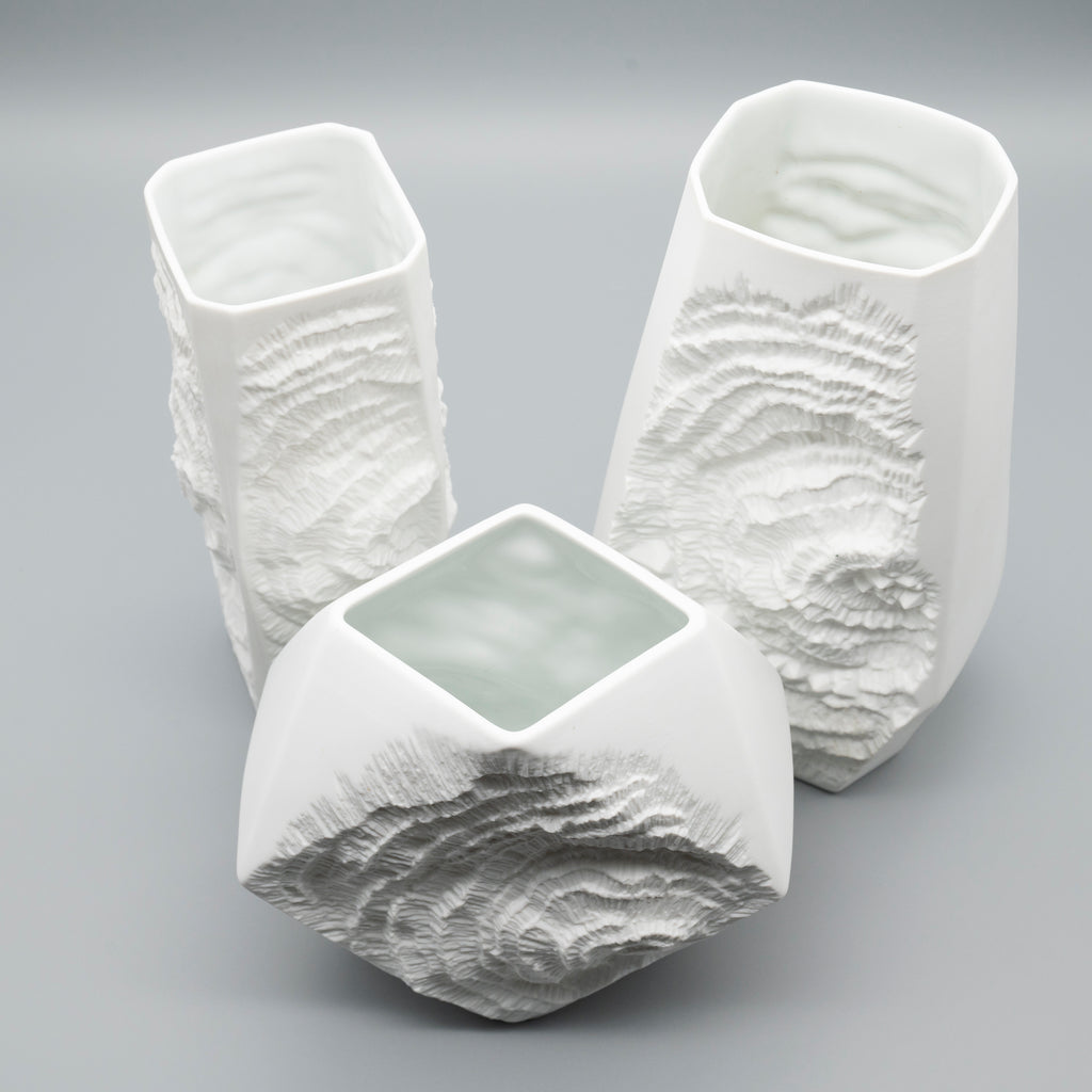 Fossil-style Vase Trio – Manfred Frey for AK Kaiser, 1970s
