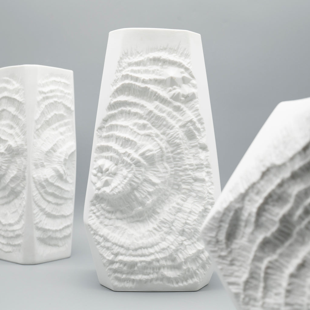 Fossil-style Vase Trio – Manfred Frey for AK Kaiser, 1970s